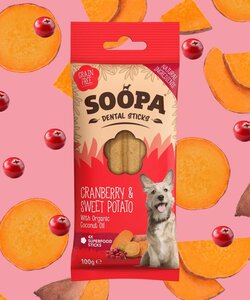 Soopa Dental sticks Cranberry & zoete aardappel