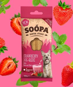 Soopa Dental sticks Strawberry Dog-Quiri